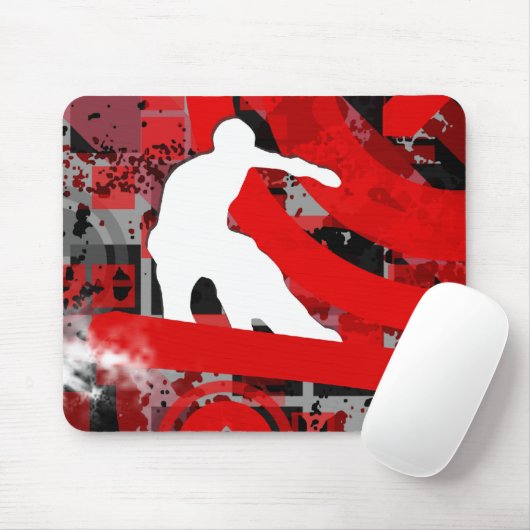 Snowboard. Pulverspur Mousepad (Mit Mouse)