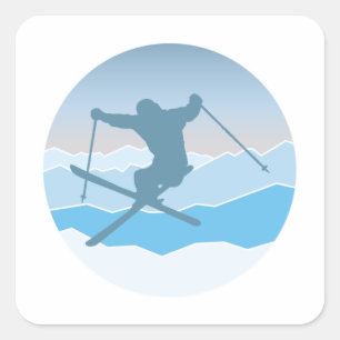 Snowboard Quadratischer Aufkleber