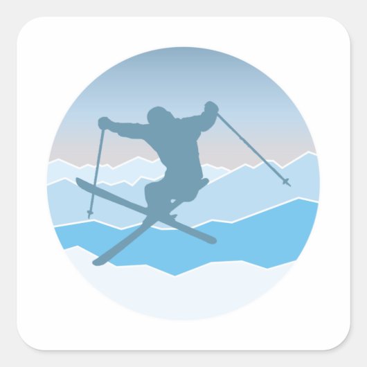 Snowboard Quadratischer Aufkleber (Vorderseite)