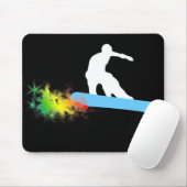 Snowboard. Regenbogen. Mousepad (Mit Mouse)