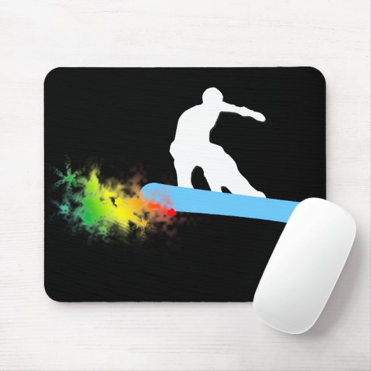 Snowboard. Regenbogen. Mousepad (Mit Mouse)