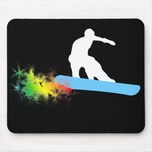 Snowboard. Regenbogen. Mousepad (Vorne)