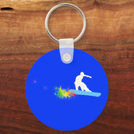 Snowboard. Regenbogen. Schlüsselanhänger (Vorderseite)