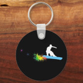 Snowboard. Regenbogen. Schlüsselanhänger (Vorderseite)