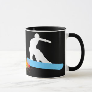 Snowboard. Regenbogen Tasse
