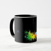 Snowboard. Regenbogen Tasse (Vorderseite Links)