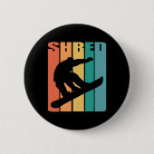 Snowboard Retro 70er Picture Silhouette Fun Gesche Button (Vorderseite)