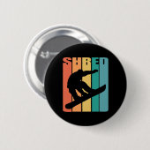 Snowboard Retro 70er Picture Silhouette Fun Gesche Button (Vorne & Hinten)