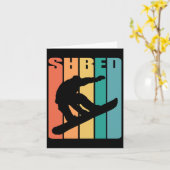 Snowboard Retro 70er Picture Silhouette Fun Gesche Karte (Gelbe Blume)