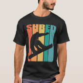 Snowboard Retro 70er Picture Silhouette Fun Gesche T-Shirt (Vorderseite)