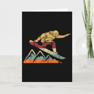 Snowboard Retro-Outfit Skifahren Skifahrer Berg V Karte