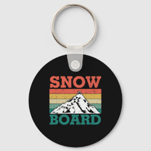 Snowboard Retro-Snowboard-Urlaub Skifahren Snowb Schlüsselanhänger