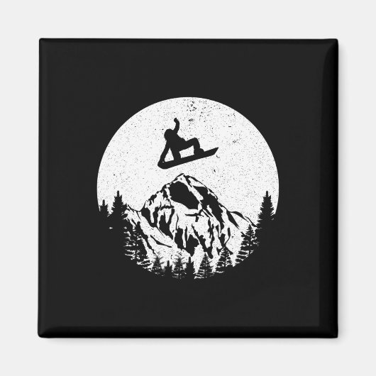 Snowboard Retro Snowboarden Geschenk Magnet (Vorne)