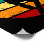 Snowboard Retro Sonnenuntergang Wintersportort Alp Poster (Ecke)