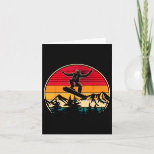 Snowboard Retro Sunset Style Snowboarden Winter S Karte