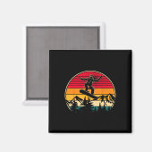Snowboard Retro Sunset Style Snowboarden Winter S Magnet (Vorderseite/Rückseite)
