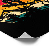 Snowboard Retro Sunset Style Snowboarden Winter S Poster (Ecke)