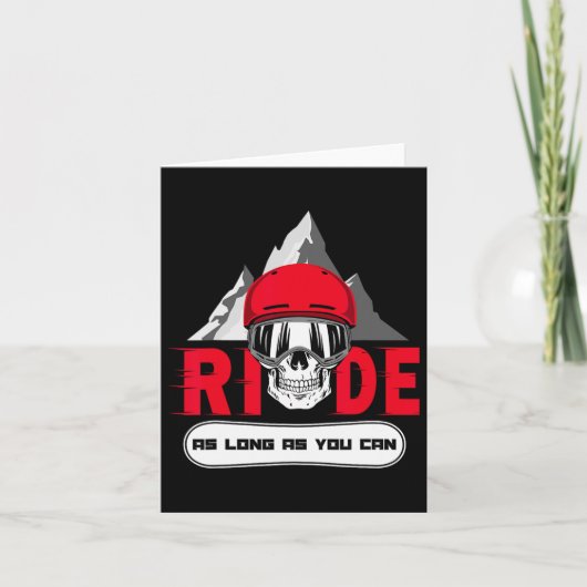 Snowboard Ride Apres Ski Fun Skull Sprichwort Gesc Karte (Vorderseite)