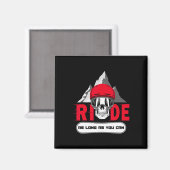 Snowboard Ride Apres Ski Fun Skull Sprichwort Gesc Magnet (Vorderseite/Rückseite)