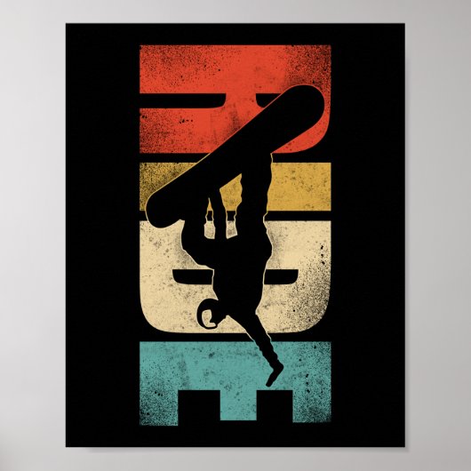 Snowboard Ride Vintag Retro Poster (Vorne)