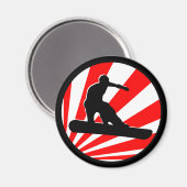 Snowboard. Rochen. Magnet (Vorderseite/Rückseite)