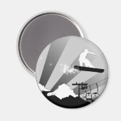 Snowboard. Rochen. Magnet (Vorderseite/Rückseite)