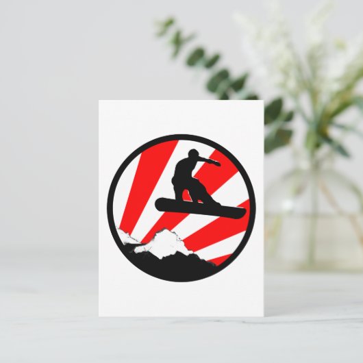Snowboard: Rochen Postkarte (Stehend Vorderseite)