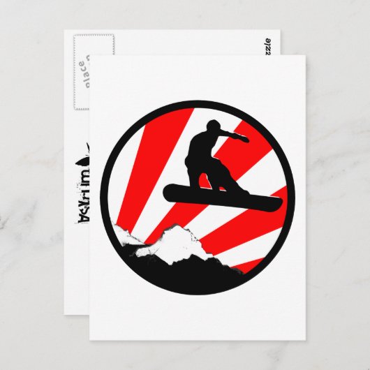 Snowboard: Rochen Postkarte (Vorne/Hinten)