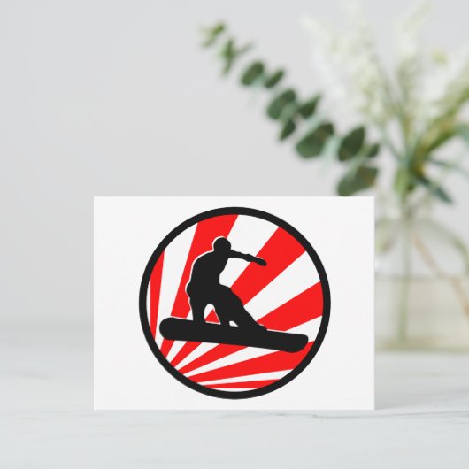 Snowboard: Rochen Postkarte (Stehend Vorderseite)