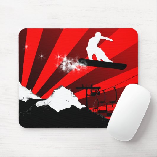 Snowboard. rot mousepad (Mit Mouse)