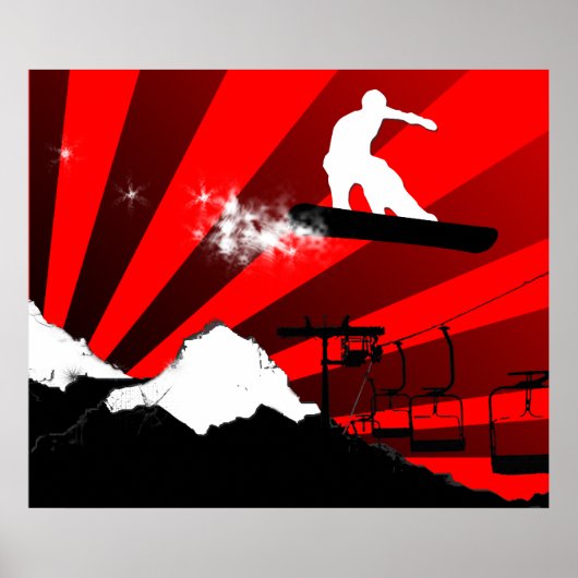 Snowboard. Rot. Poster (Vorne)