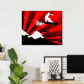 Snowboard. Rot. Poster (Heimbüro)