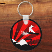 Snowboard. Rot. Schlüsselanhänger (Vorderseite)