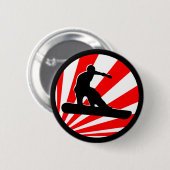 Snowboard. rote Strahlen Button (Vorne & Hinten)