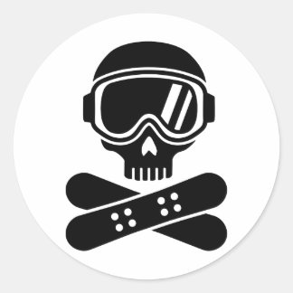 Snowboard-Schädelbrille Runder Aufkleber