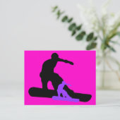 Snowboard: Schatten Postkarte (Stehend Vorderseite)
