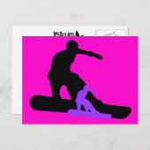 Snowboard: Schatten Postkarte (Vorne/Hinten)