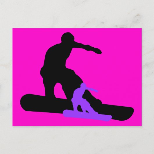 Snowboard: Schatten Postkarte (Vorderseite)