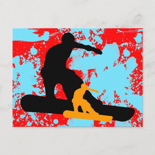 Snowboard: Schatten Postkarte (Vorderseite)