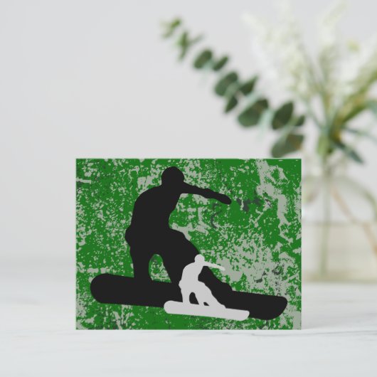 Snowboard: Schatten Postkarte (Stehend Vorderseite)