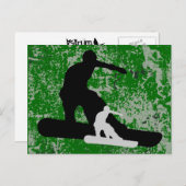 Snowboard: Schatten Postkarte (Vorne/Hinten)
