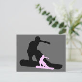 Snowboard: Schatten Postkarte (Stehend Vorderseite)
