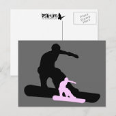 Snowboard: Schatten Postkarte (Vorne/Hinten)