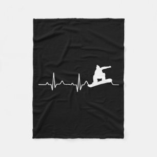 Snowboard-Shirt Herzschlag Snowboarder-Geschenk Fleecedecke