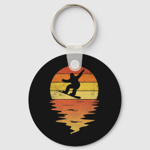 Snowboard-Shirt Retro-Sonnenuntergang 70er Vintage Schlüsselanhänger