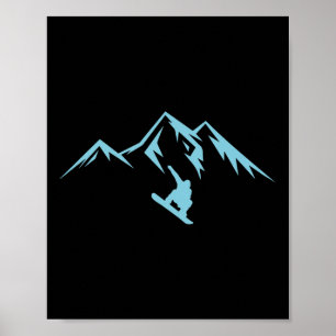 Snowboard Shirt Snow Mountain Winter Snowboard Poster