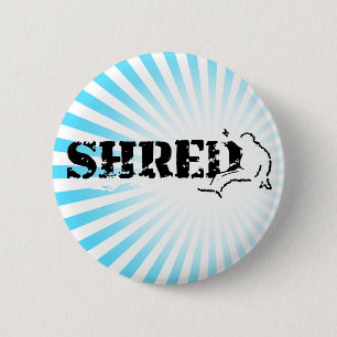 Snowboard. Shred. Button