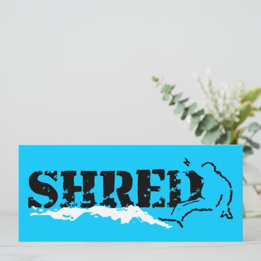 Snowboard: shredd einladung (Stehend Vorderseite)