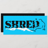 Snowboard: shredd einladung (Vorne/Hinten)