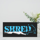 Snowboard: shredd einladung (Stehend Vorderseite)
